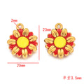 Stainless steel double-sided oil drip small daisy flower pendant DIY handmade accessories material pendant oil drip pendant accessories