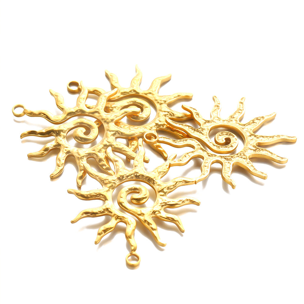 Vintage European and American stainless steel accessories spiral gold pendant jewelry pendant DIY necklace bracelet accessories pendant