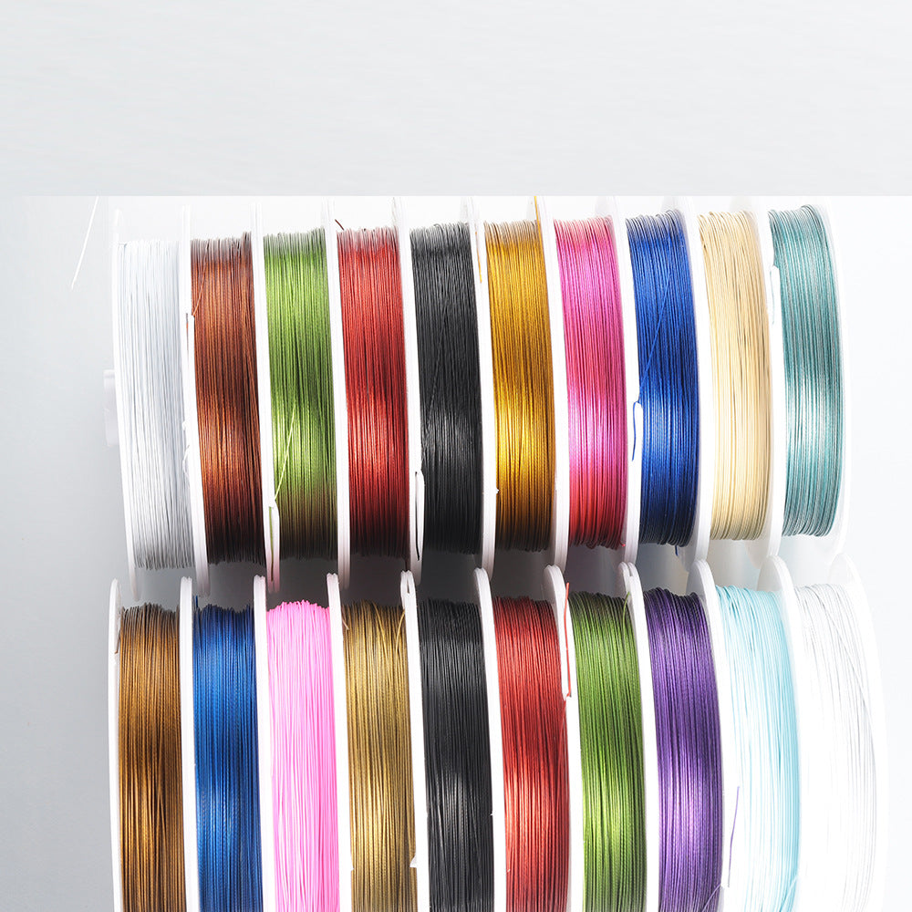 Stainless steel mixed color steel wire rope jewelry necklace accessories beaded rope accessories handmade DIY flexible wire color-retaining titanium steel rope