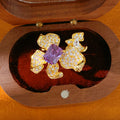 18k real gold electroplated zircon flower opening ring niche high-end ring exquisite light luxury temperament jewelry