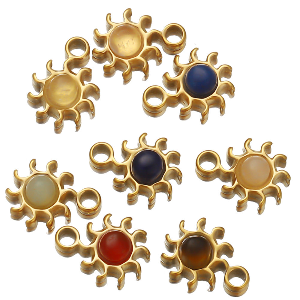 Sunflower pendant DIY handmade European and American jewelry accessories vacuum plated pendant pendant collarbone chain accessories pendant