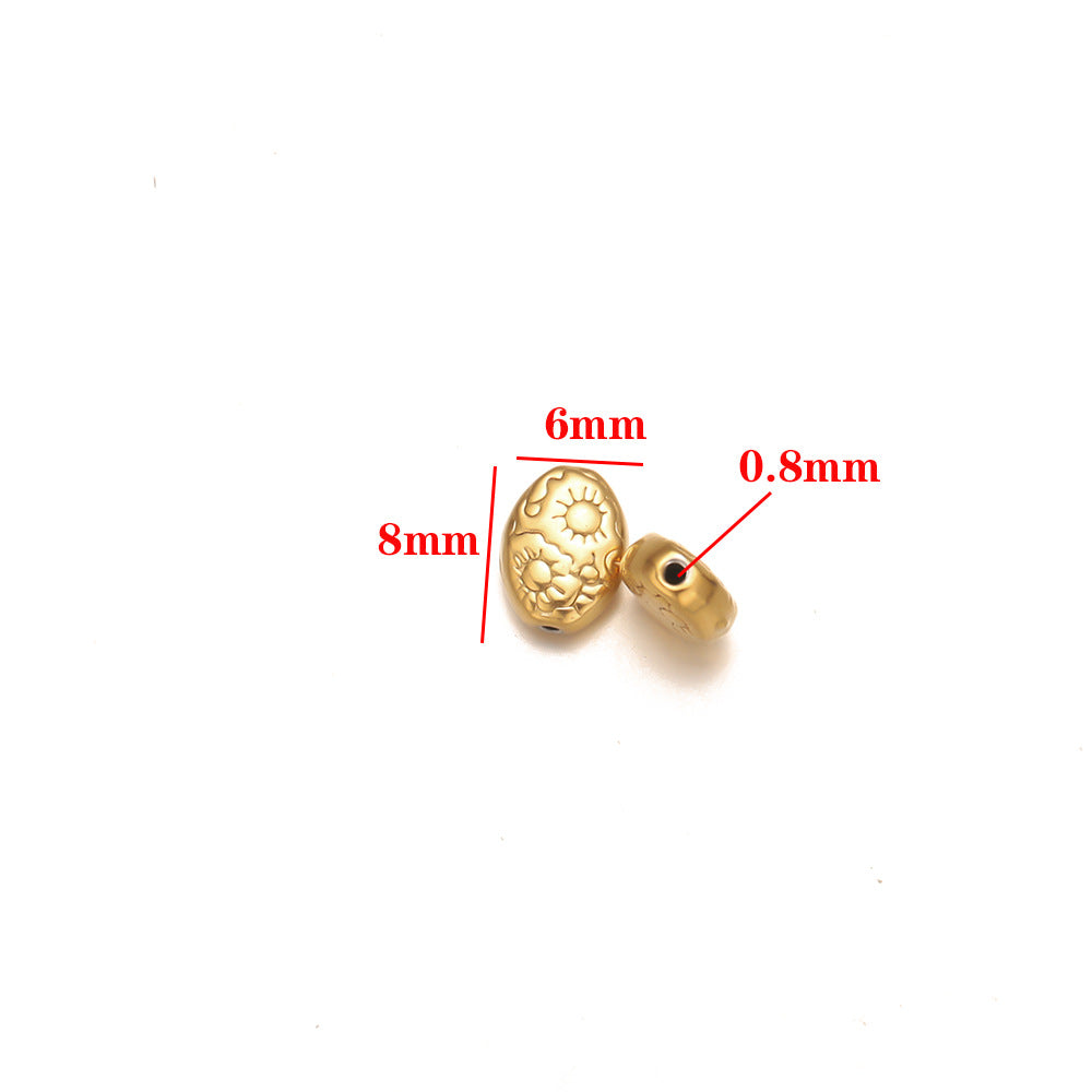 Stainless steel bead spacer loose beads DIY handmade necklace bead accessories pendant color retention waterproof furnace bead spacer accessories DIY