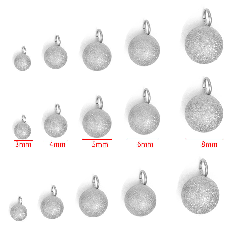 18K vacuum plated pendant ball matte deposit welding ring bead pendant DIY jewelry accessories bracelet necklace pendant accessories