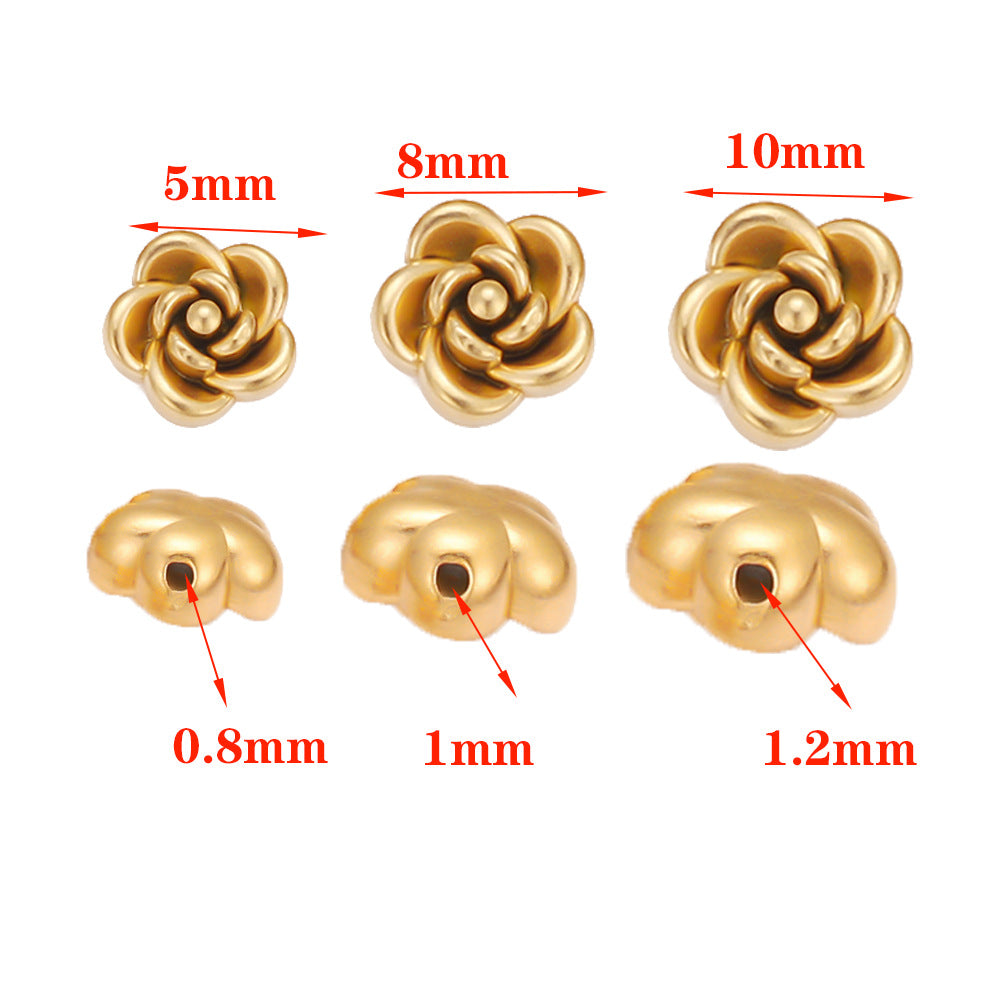 Stainless steel vacuum rose pendant DIY jewelry accessories pendant pendant handmade beaded necklace bracelet