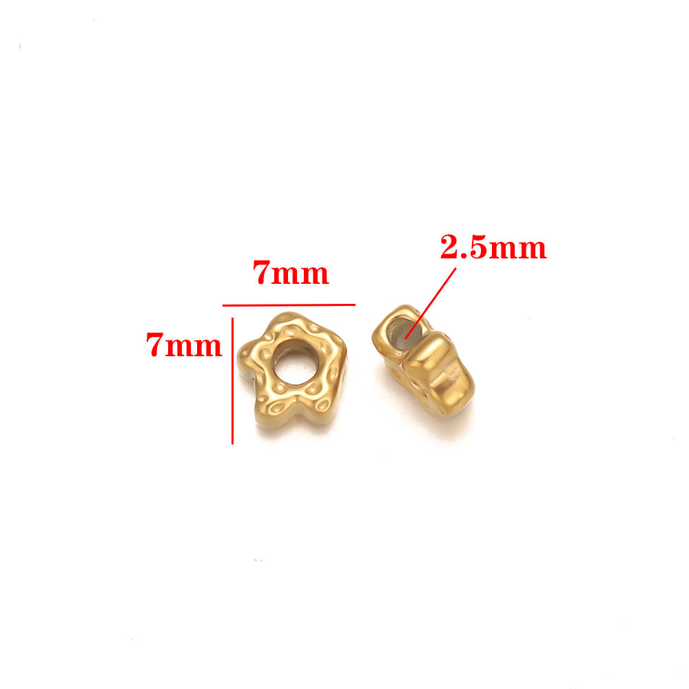Stainless steel bead spacer loose beads DIY handmade necklace bead accessories pendant color retention waterproof furnace bead spacer accessories DIY