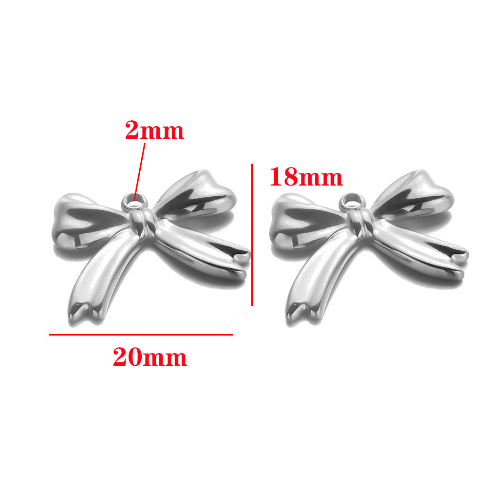 304 stainless steel gold bow pendant, fashionable versatile pendant pendant DIY necklace pendant jewelry accessories