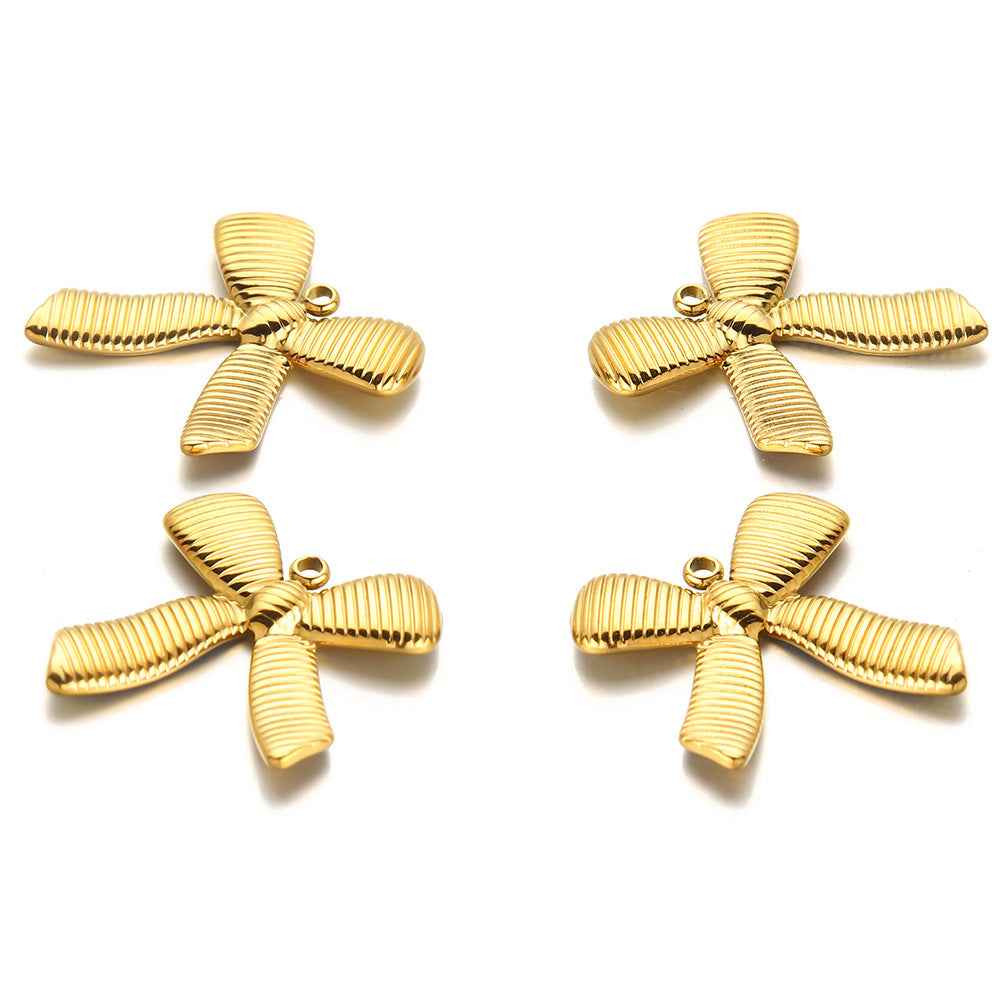 304 stainless steel gold bow pendant, fashionable versatile pendant pendant DIY necklace pendant jewelry accessories