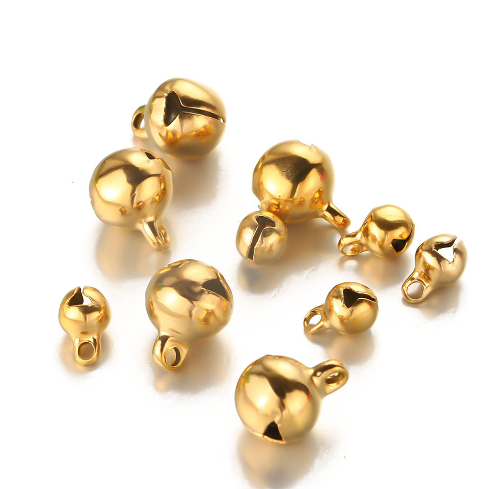Stainless steel hollow bell pendant pendant DIY jewelry accessories pendant small pendant pendant accessories