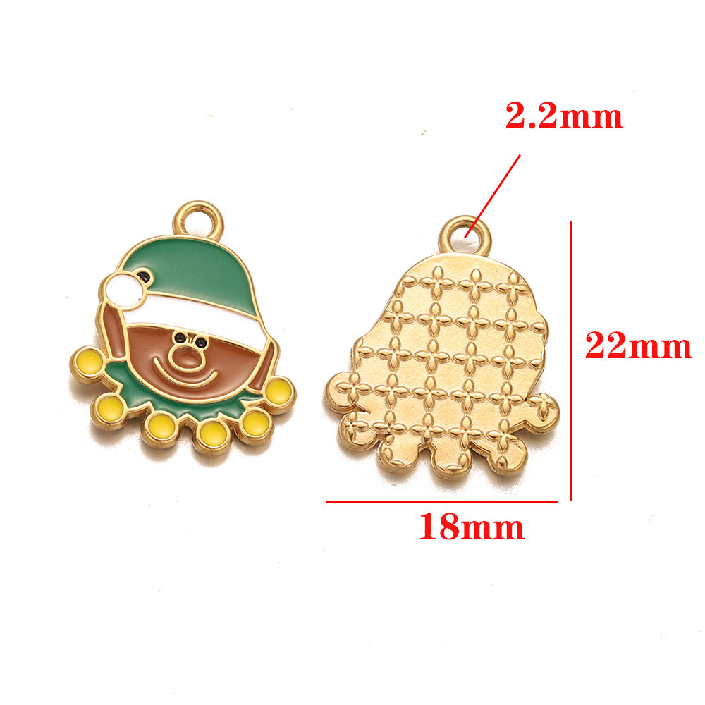 European and American stainless steel pendant furnace Christmas series accessories pendant DIY jewelry accessories small pendant bracelet pendant