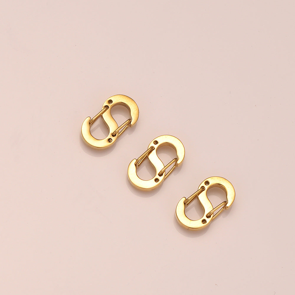 Stainless steel vacuum S buckle DIY jewelry accessories connectors buttons necklace bracelet luggage button head pendant accessories