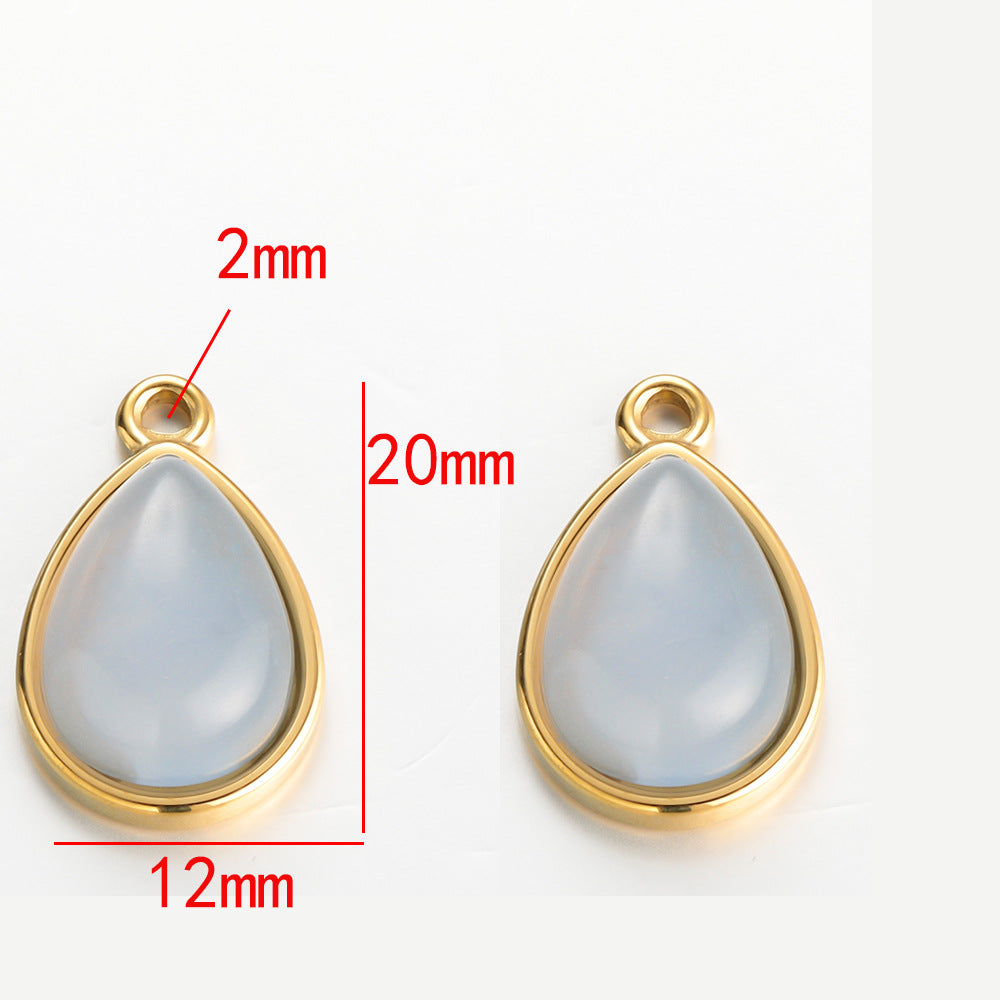 Natural stone stainless steel pendant 18k real gold titanium steel pendant pendant bracelet necklace stainless steel pendant material