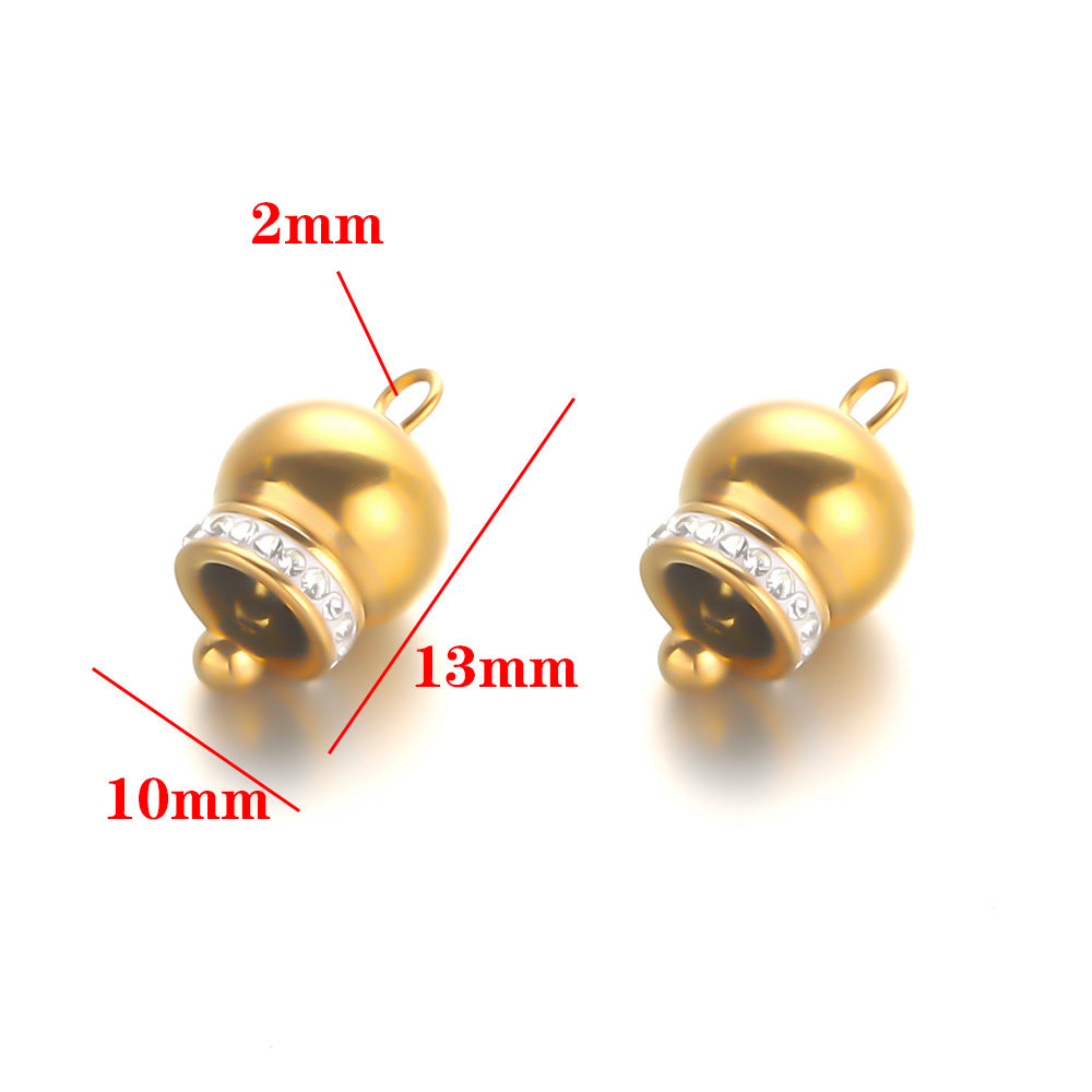 Stainless steel drip bell pendant DIY jewelry accessories earrings pendant small daisy bell love gold pendant