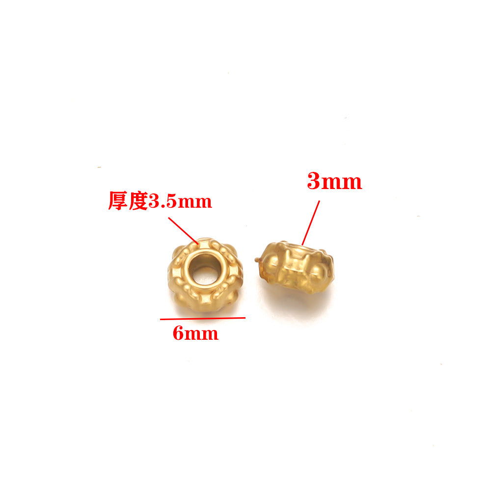 Stainless steel bead spacer loose beads DIY handmade necklace bead accessories pendant color retention waterproof furnace bead spacer accessories DIY
