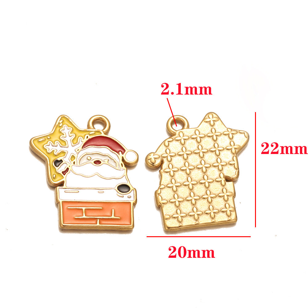 European and American stainless steel pendant furnace Christmas series accessories pendant DIY jewelry accessories small pendant bracelet pendant
