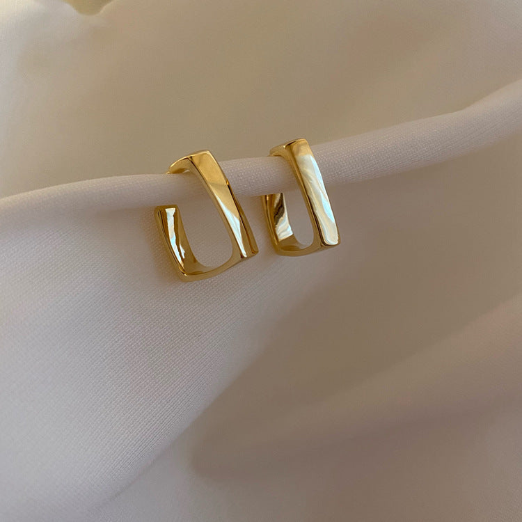 Sterling Silver Metal Earrings - Premium Minimalist Luxury Studs